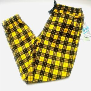 NWT Fresh Prints Yellow and Black Plaid Pants Size Medium